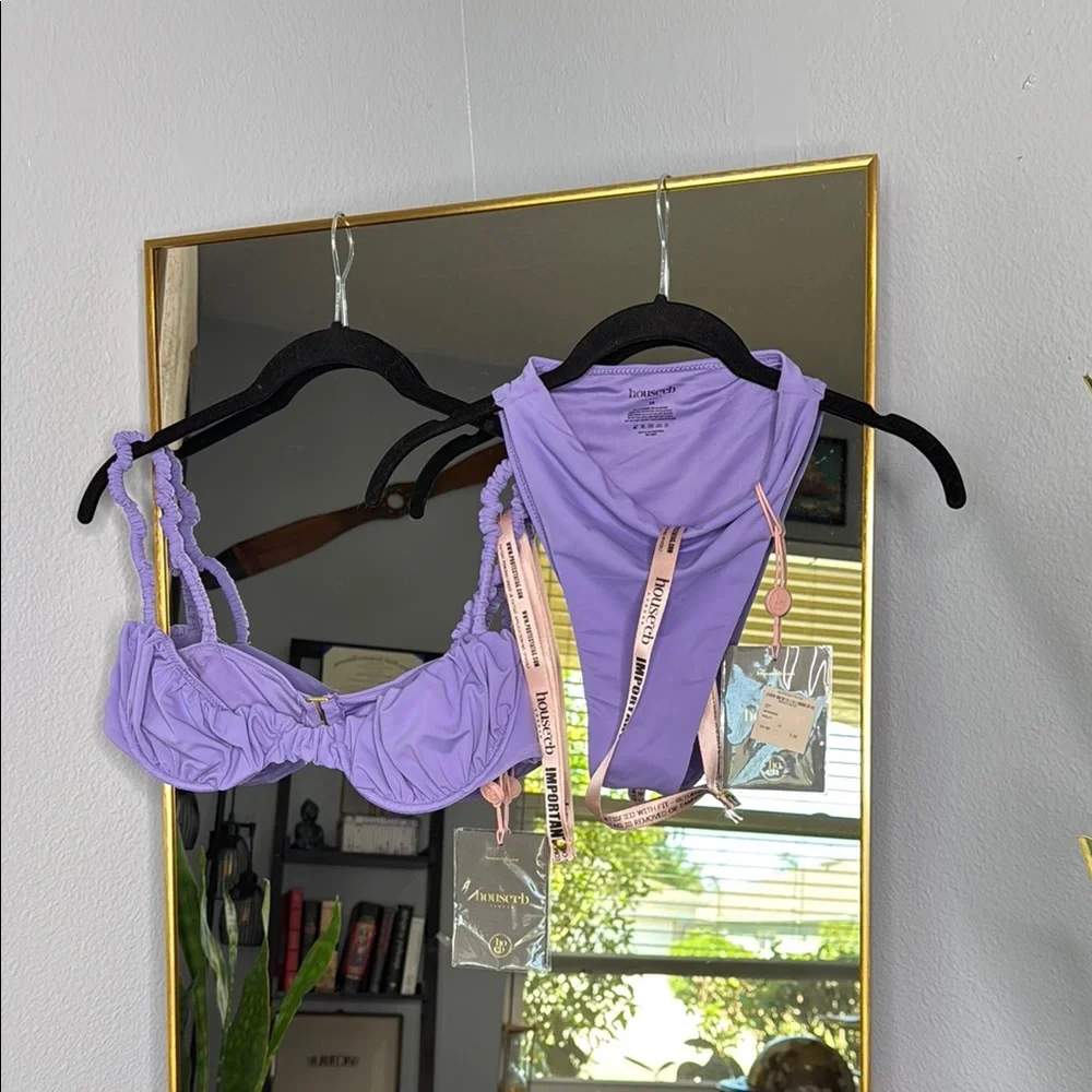 House of CB 'Cassis' & 'Mykonos' High Waist Lavender Bikini Set NWT - Picture 3 of 5